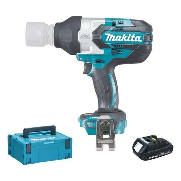 Makita DTW1001Y1J 18V Li-Ion Accu slagmoersleutel set (1x 1.5Ah accu) in Mbox - 1050Nm - 3/4" - koolborstelloos