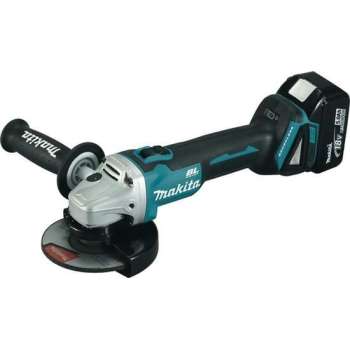 Makita haakse slijper DGA506T1J body zonder accu's en lader - maar nu tijdelijk met 1 accu 5.0Ah gratis bijgeleverd