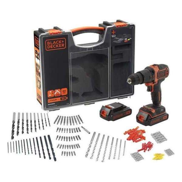 BLACK+DECKER BDCHD18BOA-QW Schroef- en klopboormachine - 18V - incl. 2 accu's en lader