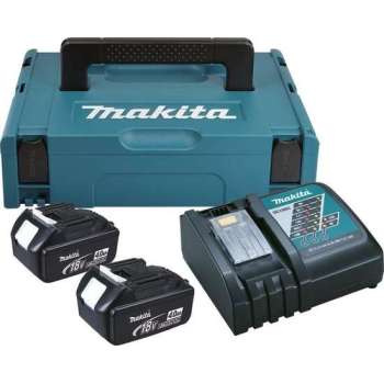 Makita 196866-5 18V Li-Ion accu starterset (2x 4.0Ah) + lader in Mbox