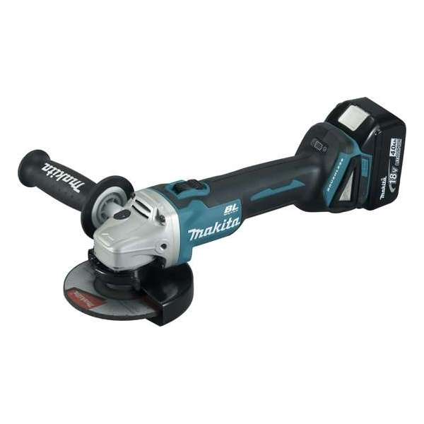 Makita DGA504RMJ 18V Li-Ion Accu haakse slijper set (2x 4.0Ah accu) in Mbox - 125mm - koolborstelloos