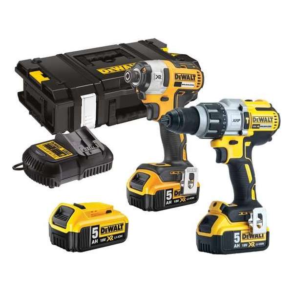 DeWALT DCK276P3 Combiset Accu Klop-/Schroefboormachine DCD996 + Slagschroevendraaier DCF887 18V 5.0Ah XR Li-ion