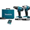 Makita combi kit DK18354X1 - Accuboor & slagschroever -  incl. 2 accu's + bitsetje