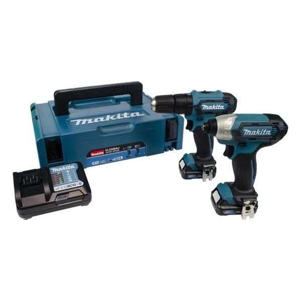 Makita CLX228AJ Combiset - HP333 klopboor-/schroefmachine + TD110D slagschroevendraaier 2.0Ah in M-Box