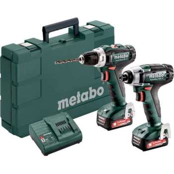 Metabo 12 Volt accuset PowerMaxx BS 12 Accuboormachine + PowerMaxx SSD 12 Accuslagmoersleutel