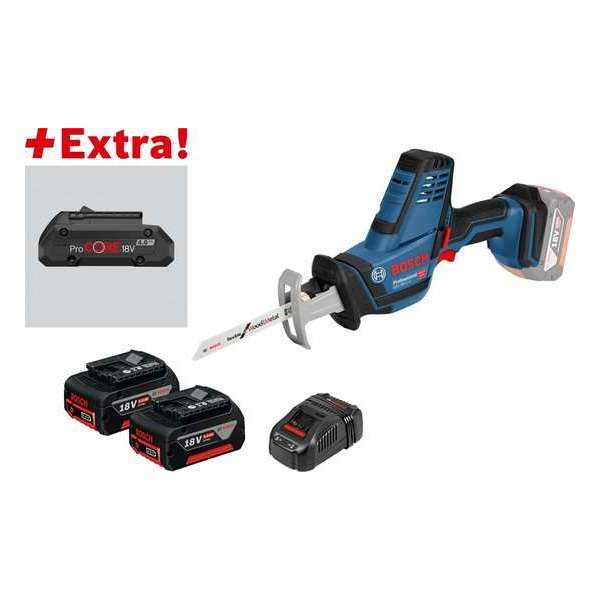 Bosch GSA 18 V-LI C 18V Li-Ion accu reciprozaag set in L-Boxx (2x 5.0Ah & 1x 4.0 ProCORE accu) - snelwissel