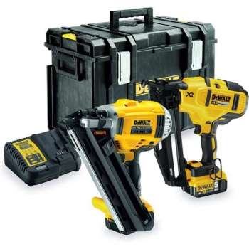 DeWalt Li-Ion accu Afwerktacker & Constuctietacker combiset (2x 5,0Ah accu) in koffer