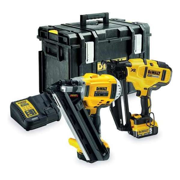 DeWalt Li-Ion accu Afwerktacker & Constuctietacker combiset (2x 5,0Ah accu) in koffer