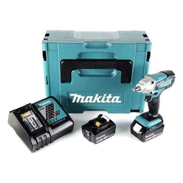 Makita DTW190RTJ 18V Li-Ion Accu slagmoersleutel set (2x 5.0Ah accu) in Mbox - 190Nm - 1/2" - koolborstelloos