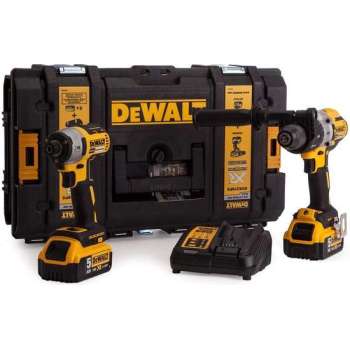 DeWalt DCK276P2 Combiset - Accu Klop-/Schroefboormachine + Accu Slagschroevendraaier - 18V - 5.0Ah Li-Ion