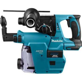 Makita combihamer - DHR242ZJW - 18 V - SDS-Plus - zonder accu's en lader - in Mbox - met stofafzuiging