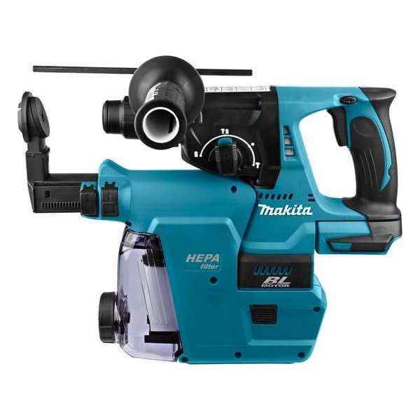 Makita combihamer - DHR242ZJW - 18 V - SDS-Plus - zonder accu's en lader - in Mbox - met stofafzuiging