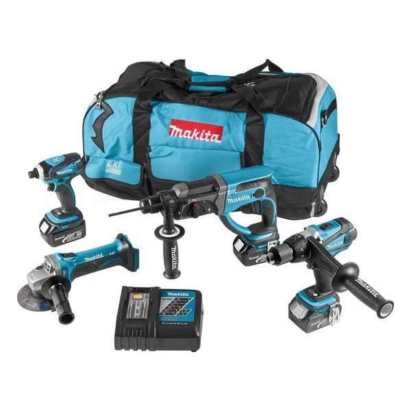 Makita combiset - 18V - 4-delig - met 3x3.0Ah Li-Ion accu - in tas - DLX4017