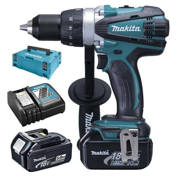 Makita DDF458RTJ 18V Li-Ion accu boor-/schroefmachine set (2x 5.0Ah accu) in Mbox