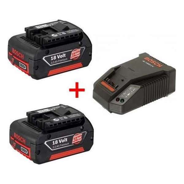 18v starterset met 2 accu's van 3.0Ah +  Lader AL1860 CV