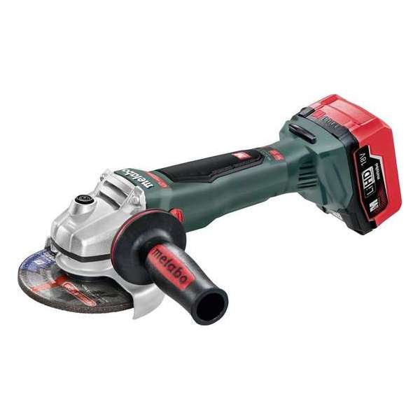 Metabo WB 18 LTX BL 125 QUICK 18V LiHD Accu haakse slijper set (2x 5.5Ah accu) in koffer - 125mm - koolborstelloos