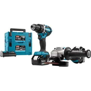 Makita DLX2190TJ1 18 V Combiset boren, schroeven en slijpen