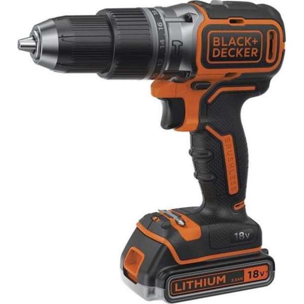 BLACK+DECKER 18V Brushl klopboor 2x2.5Ah koffer