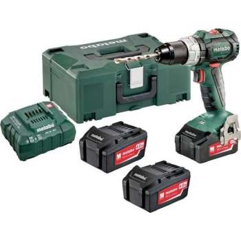 Metabo SB 18 LT BL 18V Li-Ion accu klopboor-/schroefmachine set (3x 4,0Ah accu) in Metaloc - koolborstelloos