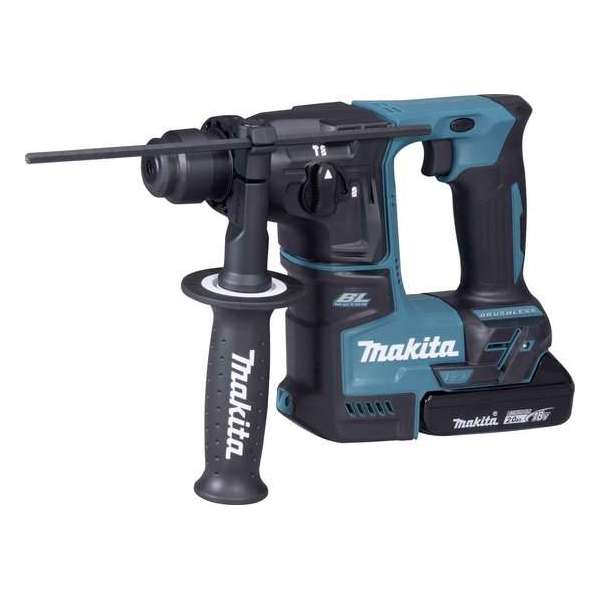 Makita DHR171RAJ 18V Li-Ion accu SDS-plus boorhamer set (2x 2.0Ah accu) in Mbox - 1,2J - koolborstelloos