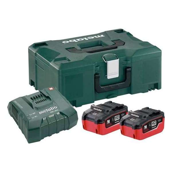 Metabo 685077000 18V LiHD accu starterset (2x 5.5Ah) + lader in Metaloc