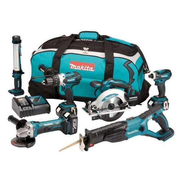 Makita DLX6000M 18V Li-Ion accu 6 delige combiset (3x 4.0Ah accu) in tas