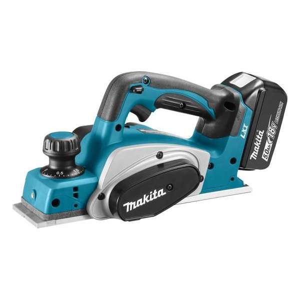 Makita DKP180RTJ 18V Li-Ion Accu schaafmachine set (2x 5.0Ah accu) in Mbox - 82mm - 2mm