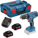 Bosch Blauw GSB 18V-21 Professional Accuklopboorschroevendraaier | 2x 5.0Ah Li-Ion in L-Boxx