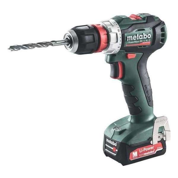 Metabo PowerMaxx BS 12 BL Q 12V Li-Ion accu boor-/schroefmachine set (2x 2,0Ah accu) in koffer - koolborstelloos