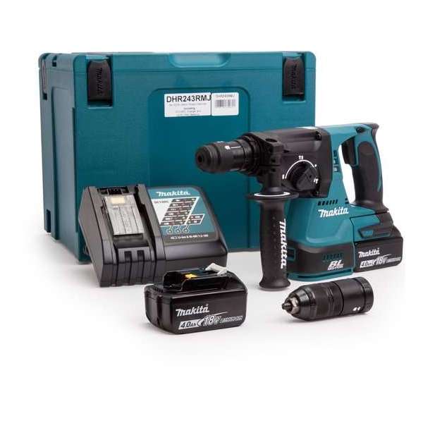 Makita DHR243RMJ Blau/Schwarz Akku-Bohrhammer