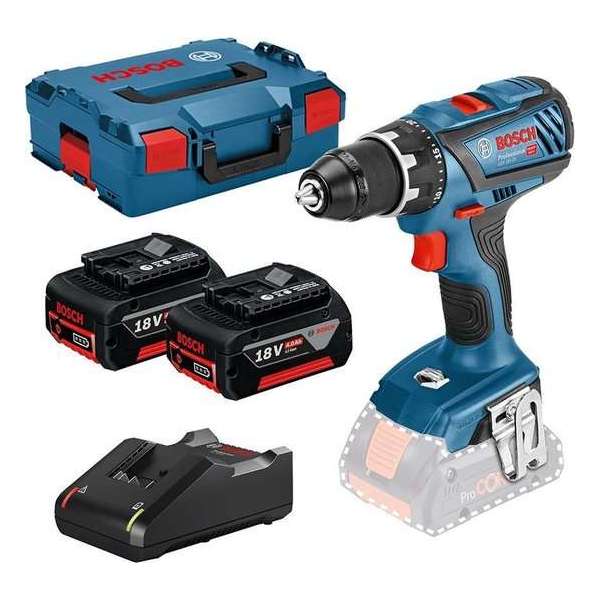 Bosch Professional GSR 18V-28 06019H410A - Accuboormachine - 18 V - 4.0 AH - Li-ion - Inclusief koffer, 2 accu's