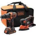 Black+Decker BCK23S1S-QW 18V Accuklopboormachine + 18V accuschuurmachine