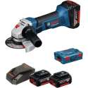 Bosch GWS 18-125 V-LI 18V Li-Ion Accu haakse slijper set (3x 4.0Ah accu) in L-Boxx - 125mm