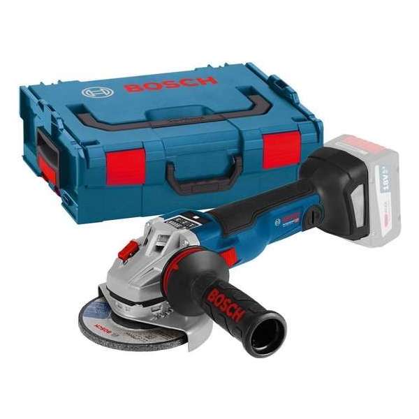 Bosch GWS 18V-10 SC SOLO 18V Li-Ion accu haakse slijper body in L-Boxx - koolborstelloos