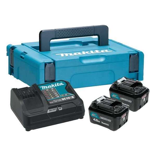 Productnaam: MAKITA ACCESSOIRES POWER SOURCE KIT: DC10SA LADER + 2X BL1020B 10,8V LI-ION SCHUIFACCU - 2,0AH