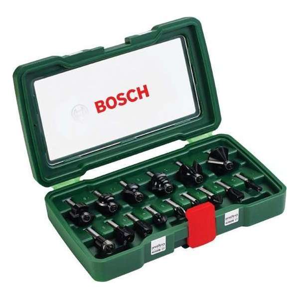 Bosch Houtfrezen - � 8 mm schacht - 15-delig - geschikt voor alle merken