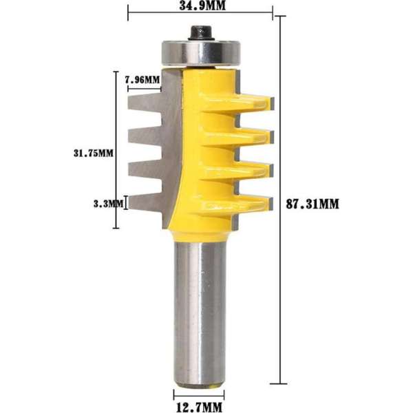 DW4Trading® Houtfrees verlijm- en vingerlasfrees schacht 12,7 mm