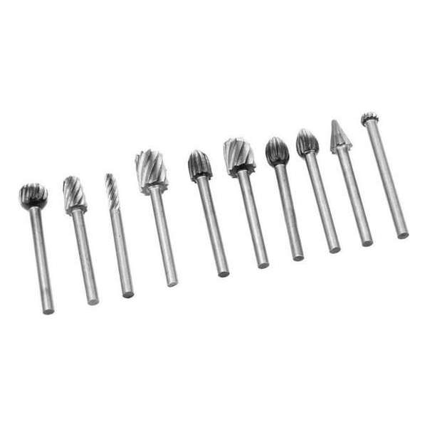 Set van 10 mini HSS freesjes (3.175 mm)