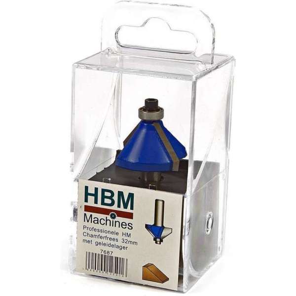 HBM Professionele HM Afkantfrees 32 mm. Met Geleidelager