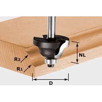 Festool 491029 Dubbele radialenfrees HW schachts 8mm - D 31,7 / GL 53