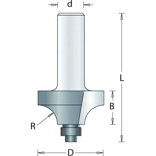 RvS Tools Kwartrondfrees 80-8 R12,7mm Hm+Lager As8