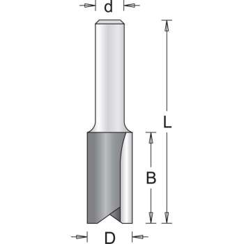 HiKOKI 754052 Groeffrees met 2 snijkanten - 4 x 11 x 51mm - schacht 8mm (1st)