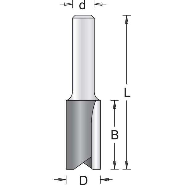 HiKOKI 754052 Groeffrees met 2 snijkanten - 4 x 11 x 51mm - schacht 8mm (1st)