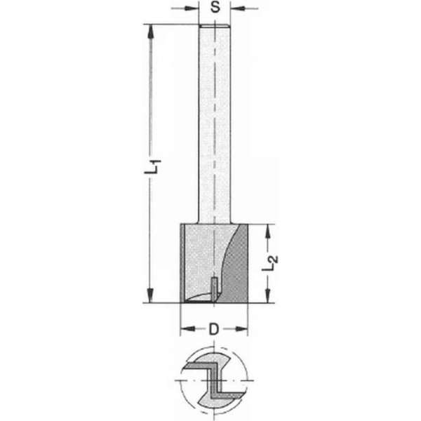 JSO-TRASCO groeffrees 2mm - schacht 8mm