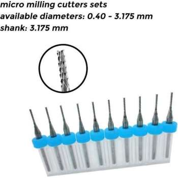 Combi set van 10 micro freesjes (1.00-3.00 mm)