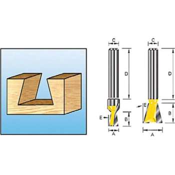 Makita D-10899 HM Zwaluwstaartfrees - 12.7mm - 8mm