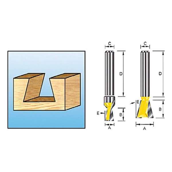 Makita D-10899 HM Zwaluwstaartfrees - 12.7mm - 8mm