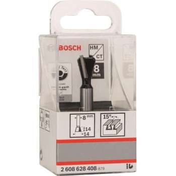 Bosch - Zwaluwstaartfrezen 8 mm, D1 14,3 mm, L 12,7 mm, G 48 mm, 15°