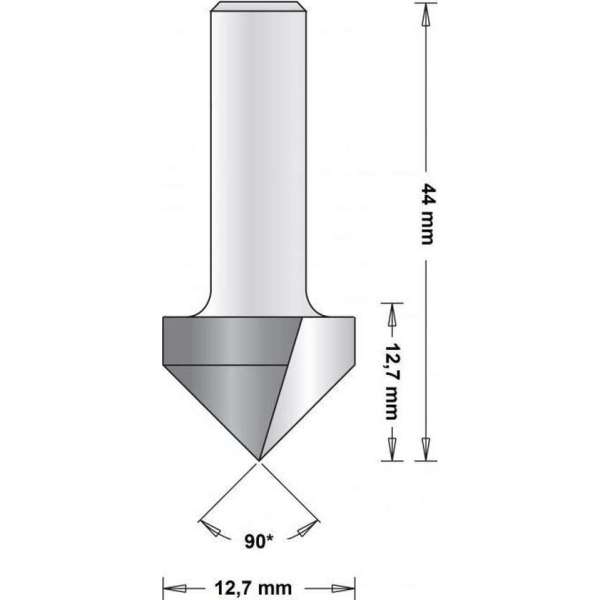 Hitachi 8 mm v-groeffrees 12.7 x 44 x 90mm