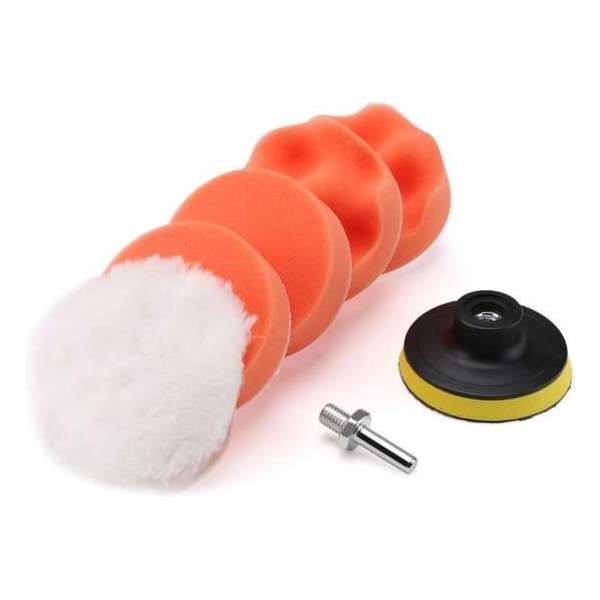 6 Delige polijstschijven sets - Ø80MM - 5 Polijstschijven - 5 Polijstmachinepads - Set 6 Stuks